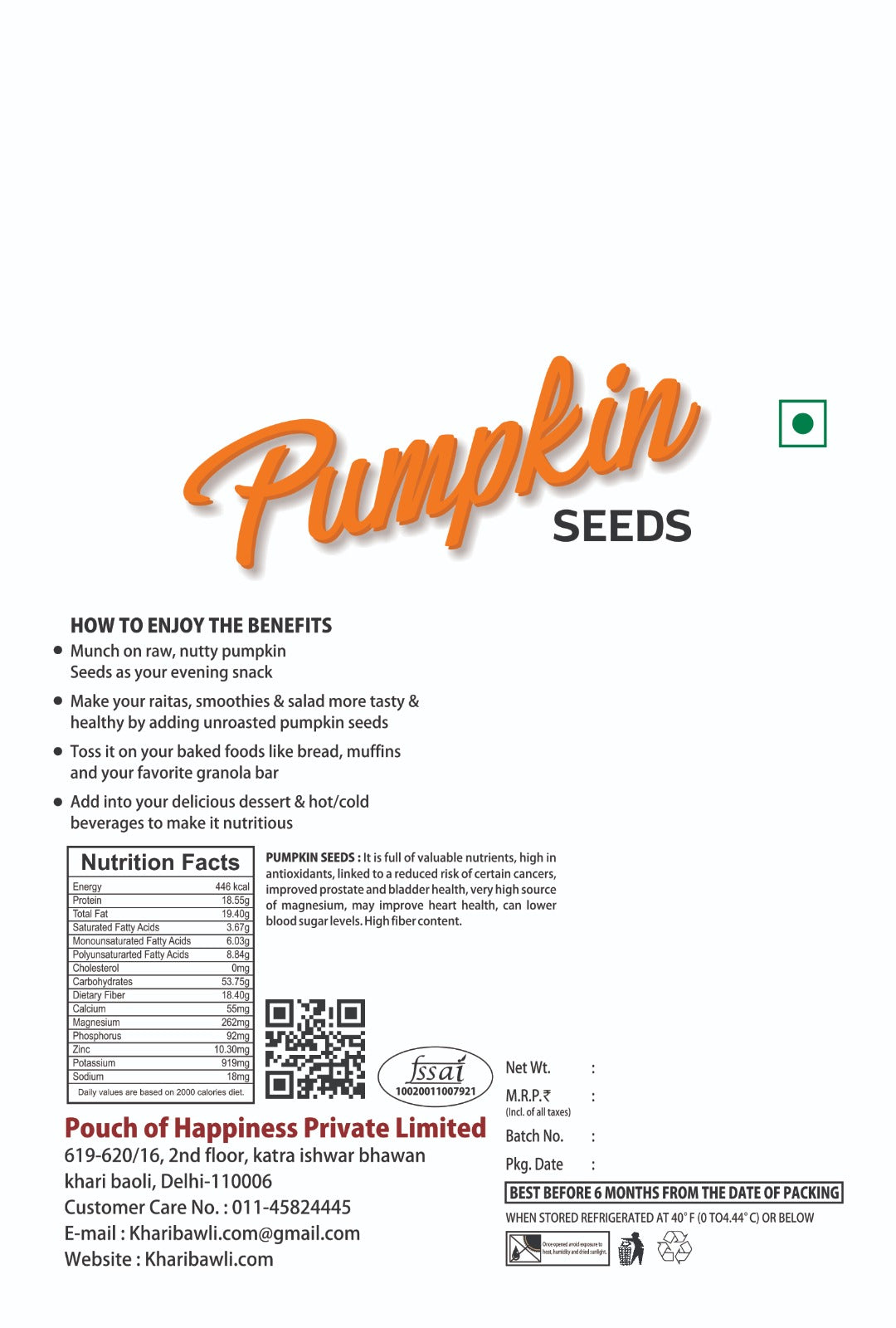 Pumpkin Seeds - 250Gm